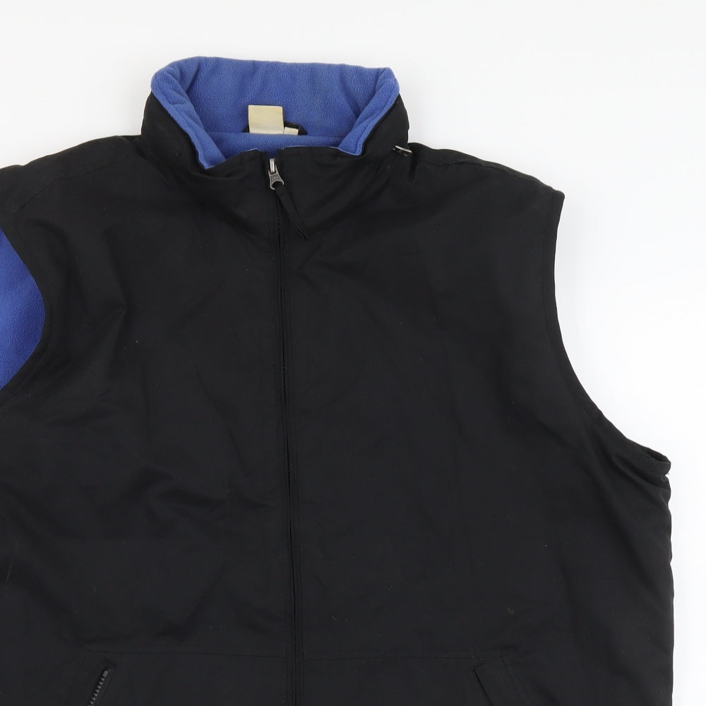 Cotton Traders Mens Black Gilet Jacket Size 2XL Zip
