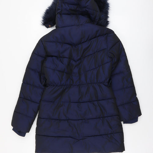 Ted Baker Girls Blue Puffer Jacket Coat Size 11 Years Zip