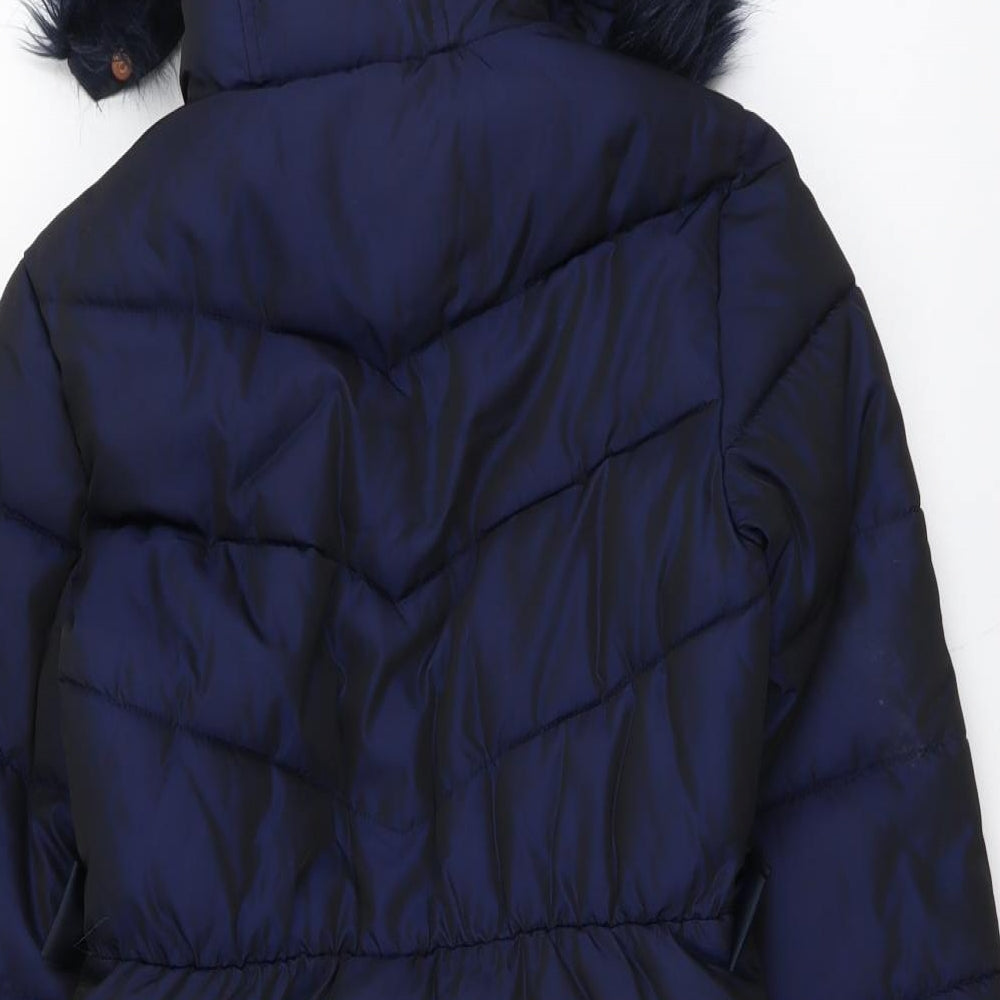 Ted Baker Girls Blue Puffer Jacket Coat Size 11 Years Zip