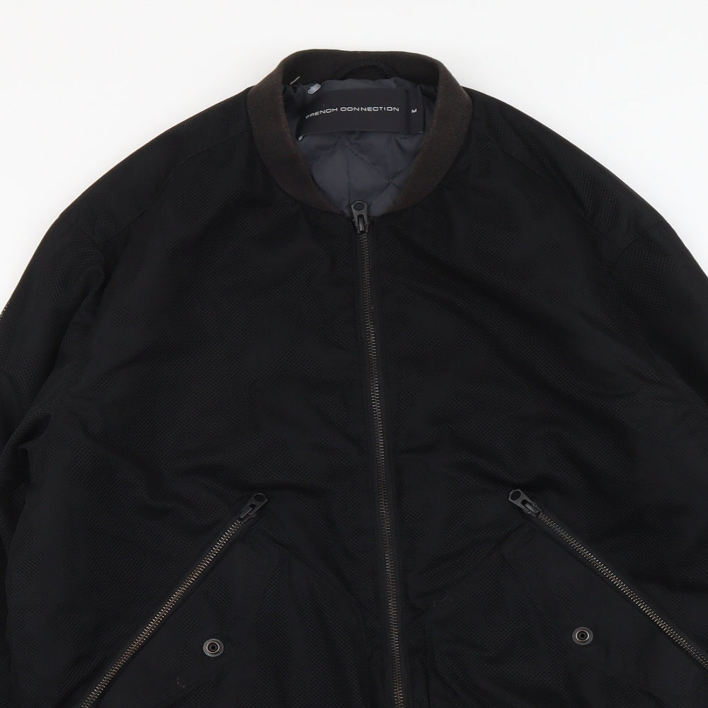 French Connection Mens Black Jacket Size M Zip