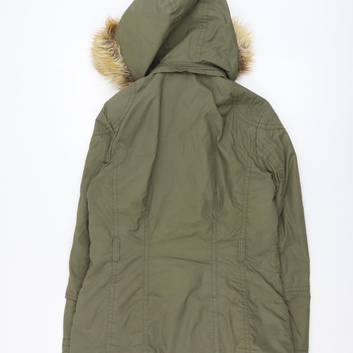 H&M Womens Green Parka Jacket Size M Zip