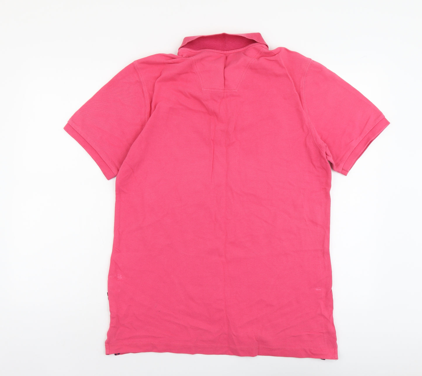 Joules Mens Pink Cotton Polo Size M Collared Button