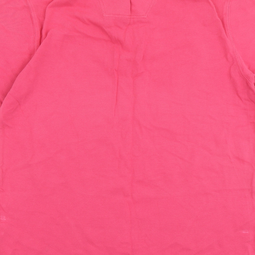 Joules Mens Pink Cotton Polo Size M Collared Button