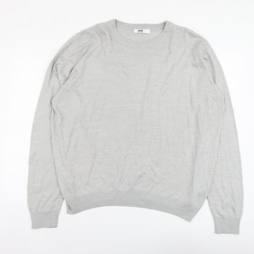 Jacamo Mens Grey Round Neck Acrylic Pullover Jumper Size L