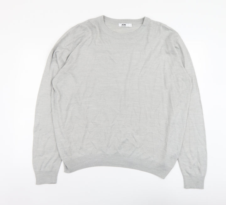 Jacamo Mens Grey Round Neck Acrylic Pullover Jumper Size L