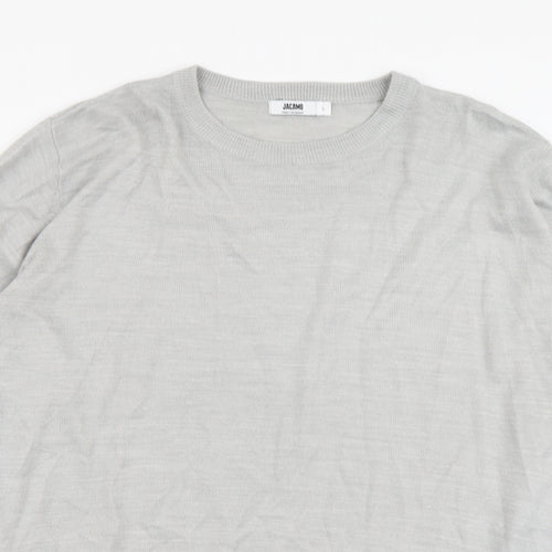 Jacamo Mens Grey Round Neck Acrylic Pullover Jumper Size L
