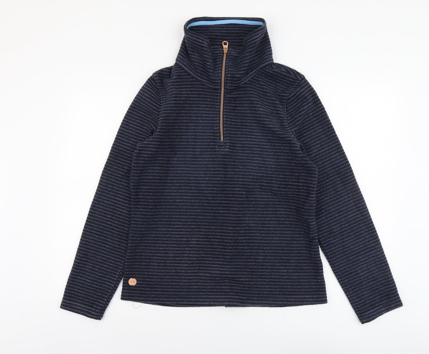 Regatta Womens Blue Striped Polyester Pullover Sweatshirt Size 12 Zip