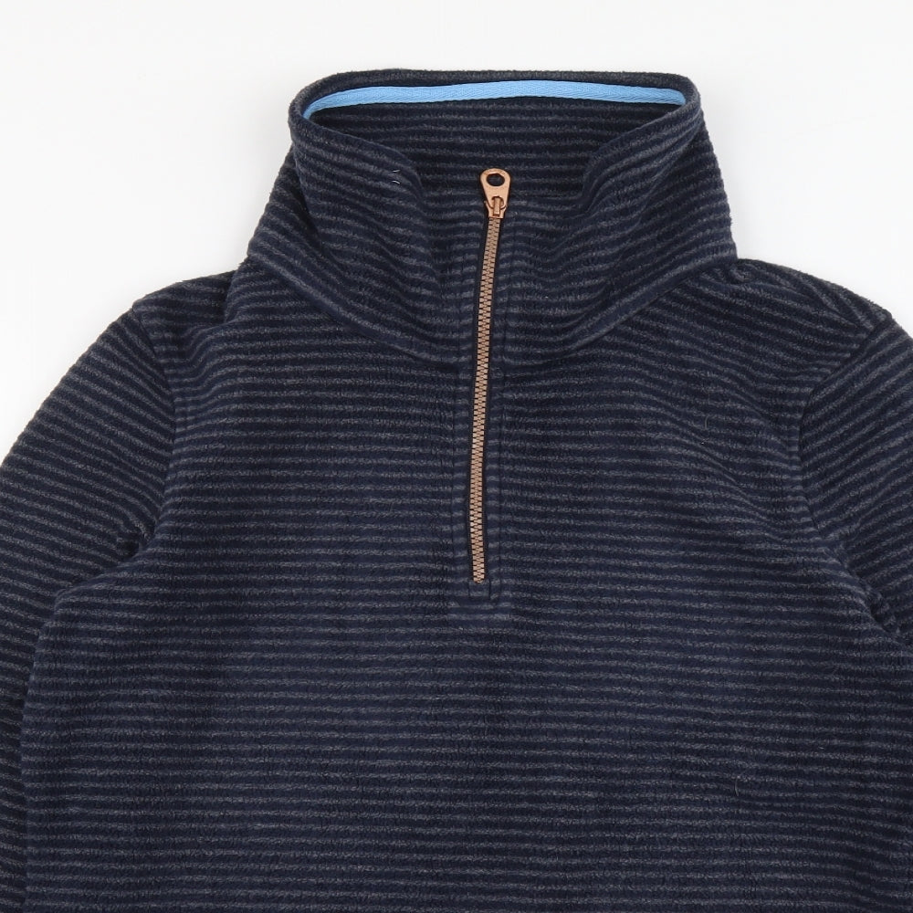 Regatta Womens Blue Striped Polyester Pullover Sweatshirt Size 12 Zip