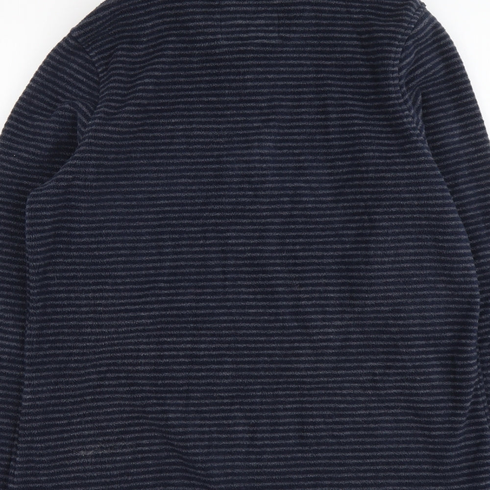 Regatta Womens Blue Striped Polyester Pullover Sweatshirt Size 12 Zip