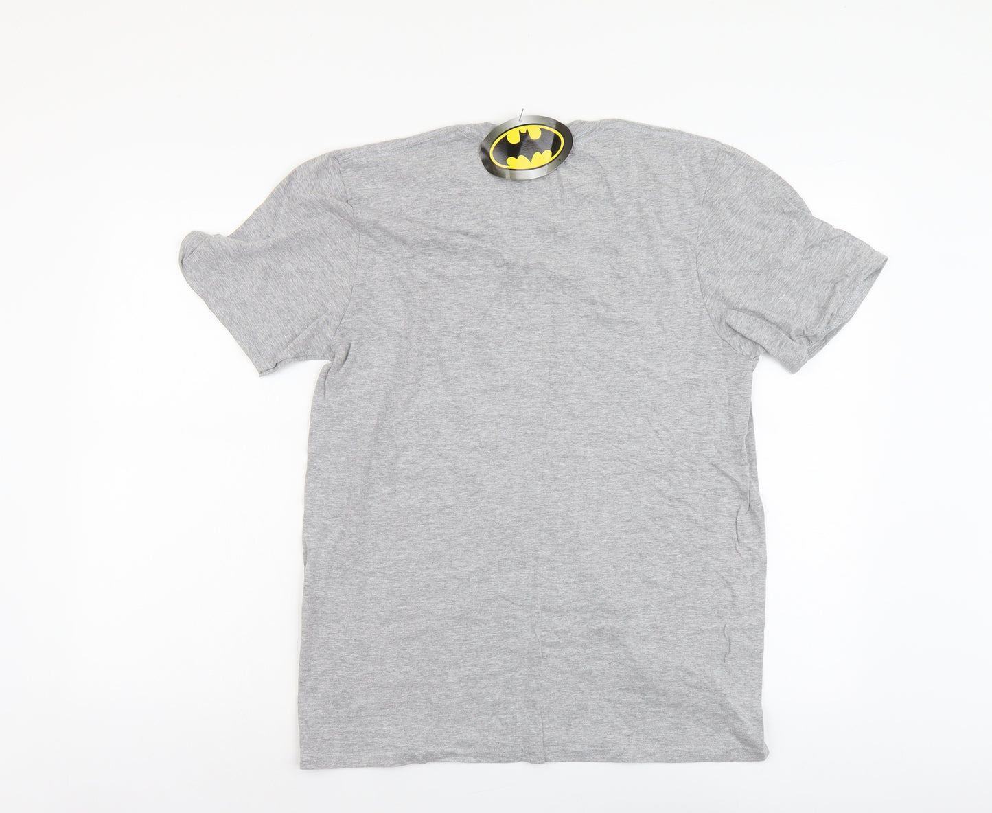Batman Mens Grey Cotton T-Shirt Size M Round Neck