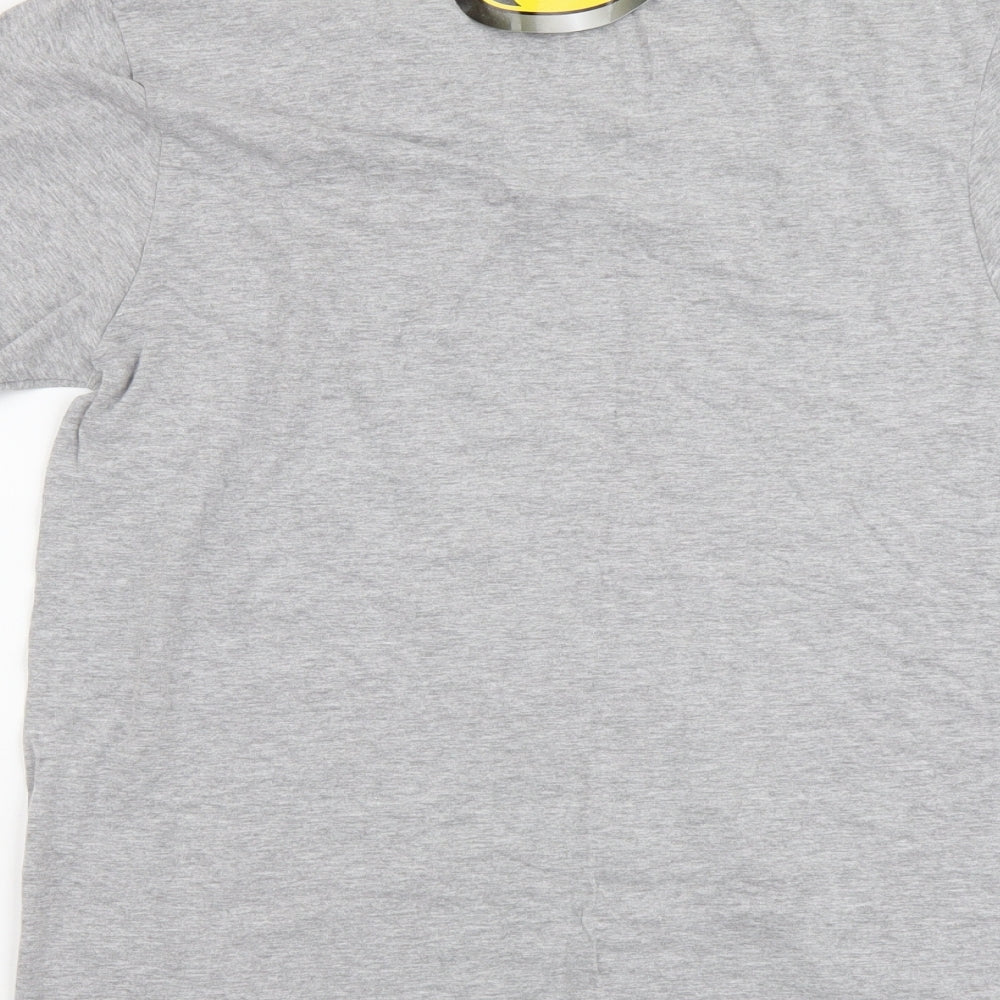 Batman Mens Grey Cotton T-Shirt Size M Round Neck