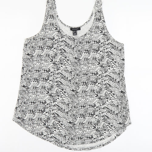 Atmosphere Womens Black Geometric Cotton Basic Tank Size 12 Round Neck