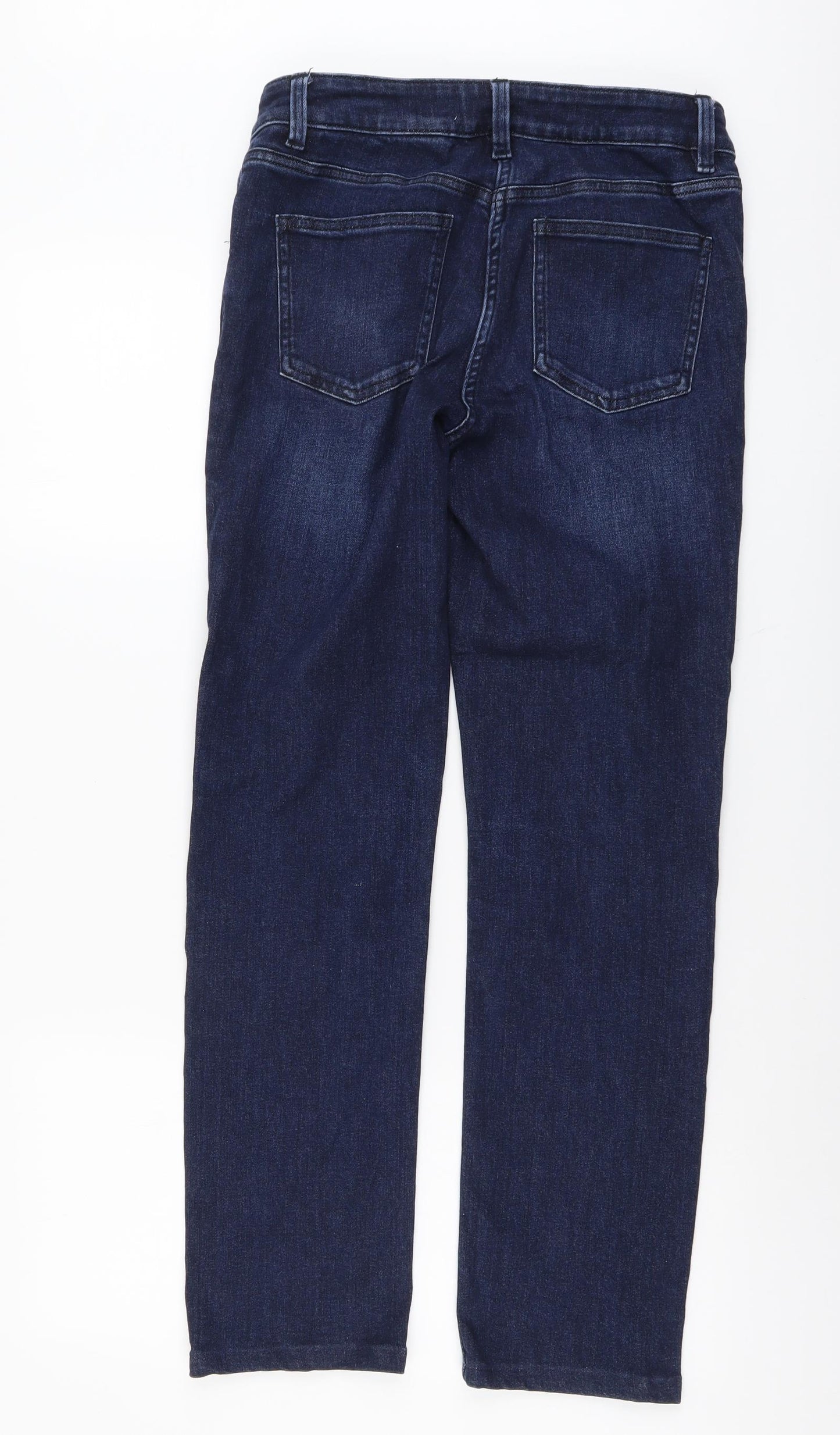 NEXT Womens Blue Cotton Straight Jeans Size 12 L29 in Regular Button