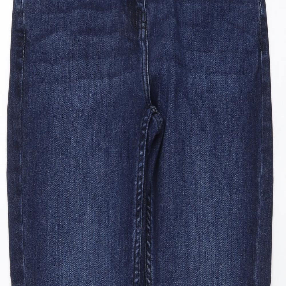 NEXT Womens Blue Cotton Straight Jeans Size 12 L29 in Regular Button