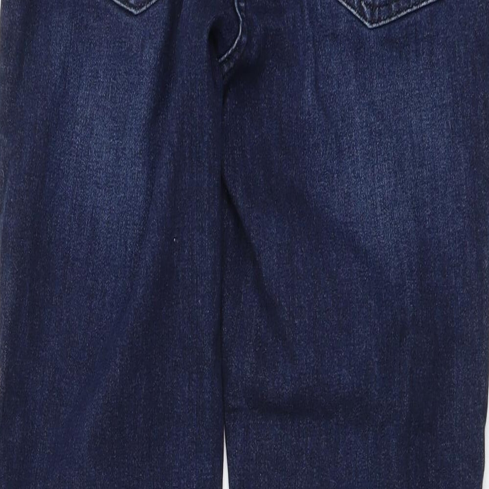 NEXT Womens Blue Cotton Straight Jeans Size 12 L29 in Regular Button