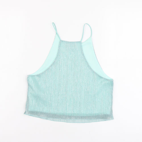 Topshop Womens Green Polyester Camisole Blouse Size 10 Scoop Neck