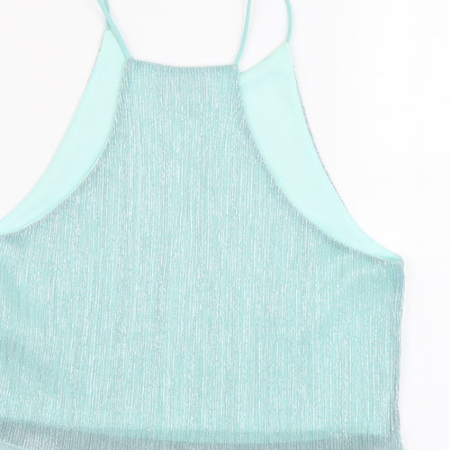 Topshop Womens Green Polyester Camisole Blouse Size 10 Scoop Neck