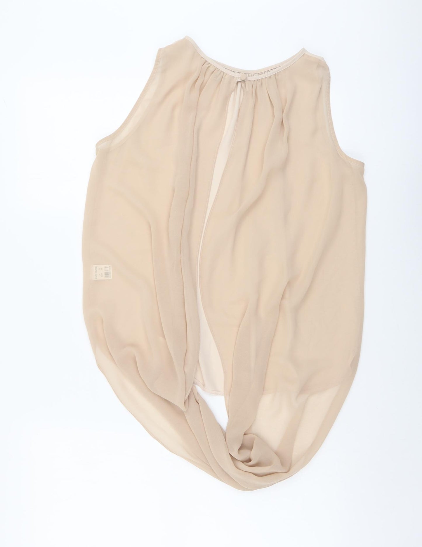 River Island Womens Beige Polyester Basic Blouse Size 12 Round Neck