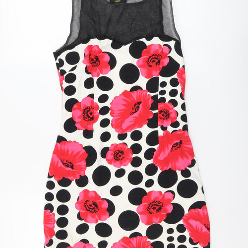 Alter London Womens Multicoloured Polka Dot Polyester Mini Size 10 Round Neck Pullover - Flower Pattern