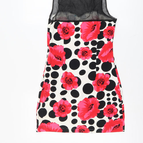 Alter London Womens Multicoloured Polka Dot Polyester Mini Size 10 Round Neck Pullover - Flower Pattern