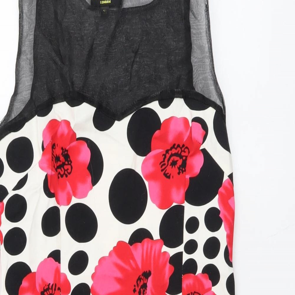 Alter London Womens Multicoloured Polka Dot Polyester Mini Size 10 Round Neck Pullover - Flower Pattern