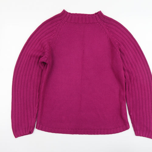Nutshell Womens Purple Mock Neck Acrylic Pullover Jumper Size M