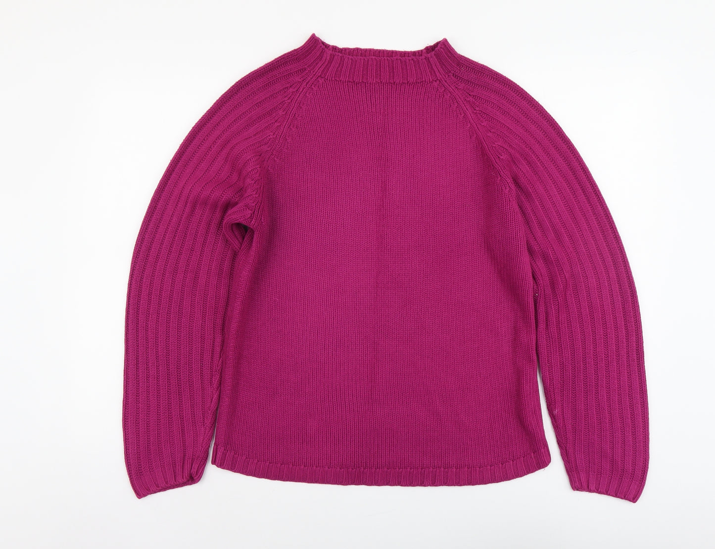 Nutshell Womens Purple Mock Neck Acrylic Pullover Jumper Size M