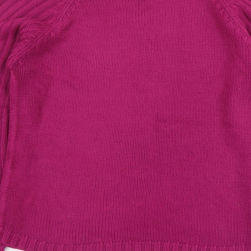 Nutshell Womens Purple Mock Neck Acrylic Pullover Jumper Size M