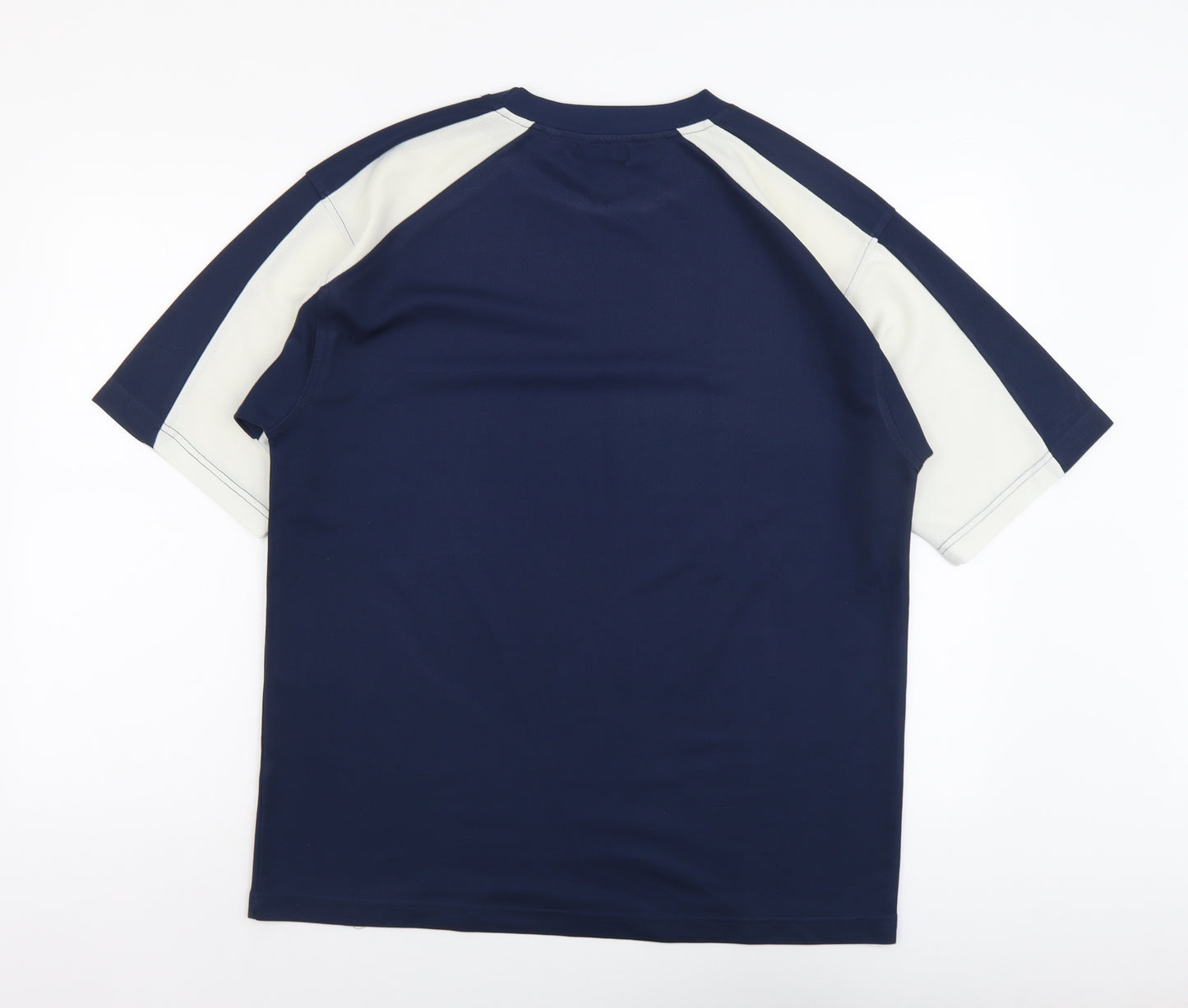 Jeans&Co Mens Blue Polyester Basic T-Shirt Size XL Round Neck Pullover