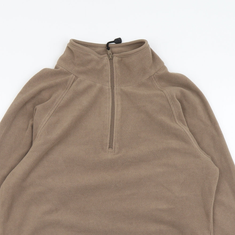 B&C Womens Brown Polyester Pullover Sweatshirt Size S Zip
