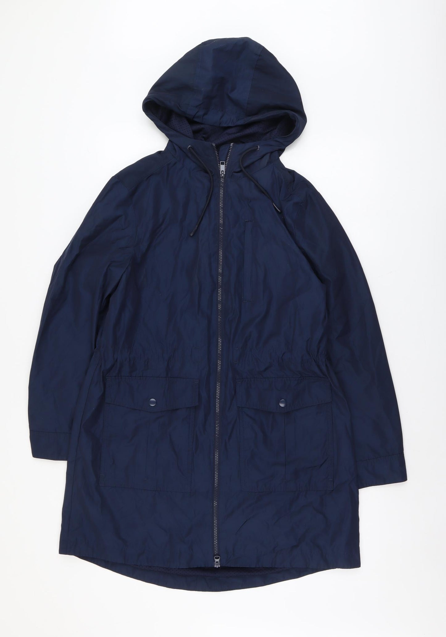 Marks and Spencer Womens Blue Rain Coat Coat Size 12 Zip
