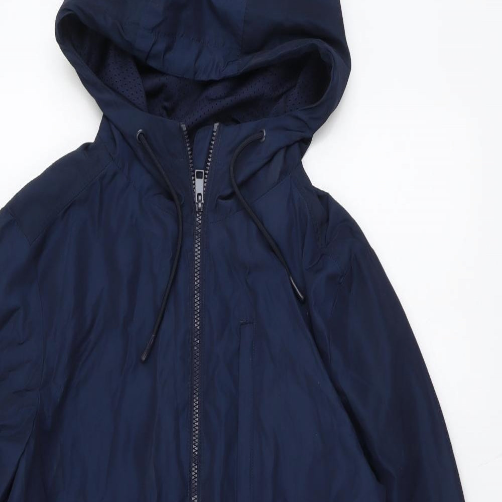Marks and Spencer Womens Blue Rain Coat Coat Size 12 Zip