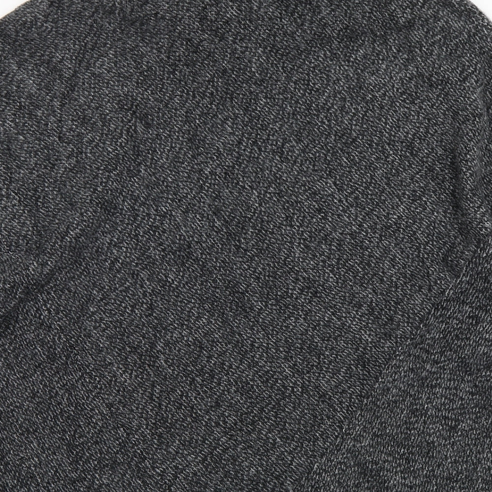 Luca Vanucci Womens Grey Roll Neck Acrylic Pullover Jumper One Size - Poncho
