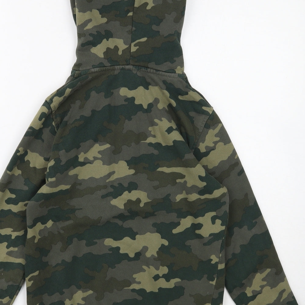 The North Face Boys Green Camouflage Cotton Pullover Hoodie Size M Pullover