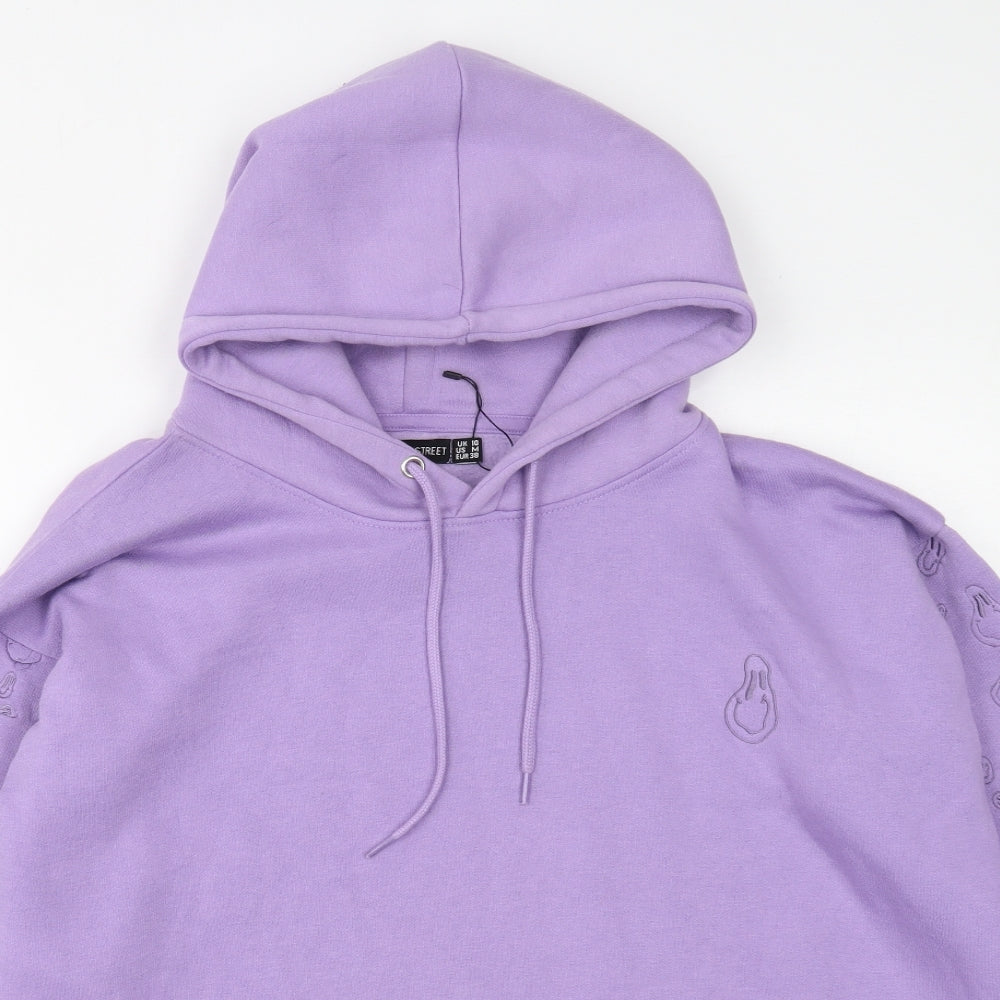 Daisy Street Womens Purple Cotton Pullover Hoodie Size 10 Pullover