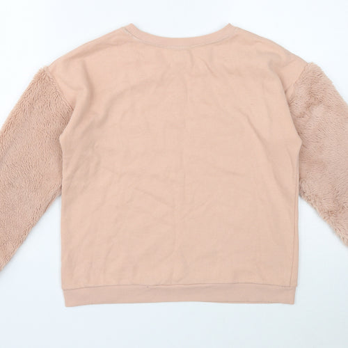 River Island Girls Pink Cotton Pullover Sweatshirt Size 11-12 Years Pullover - Be Unique