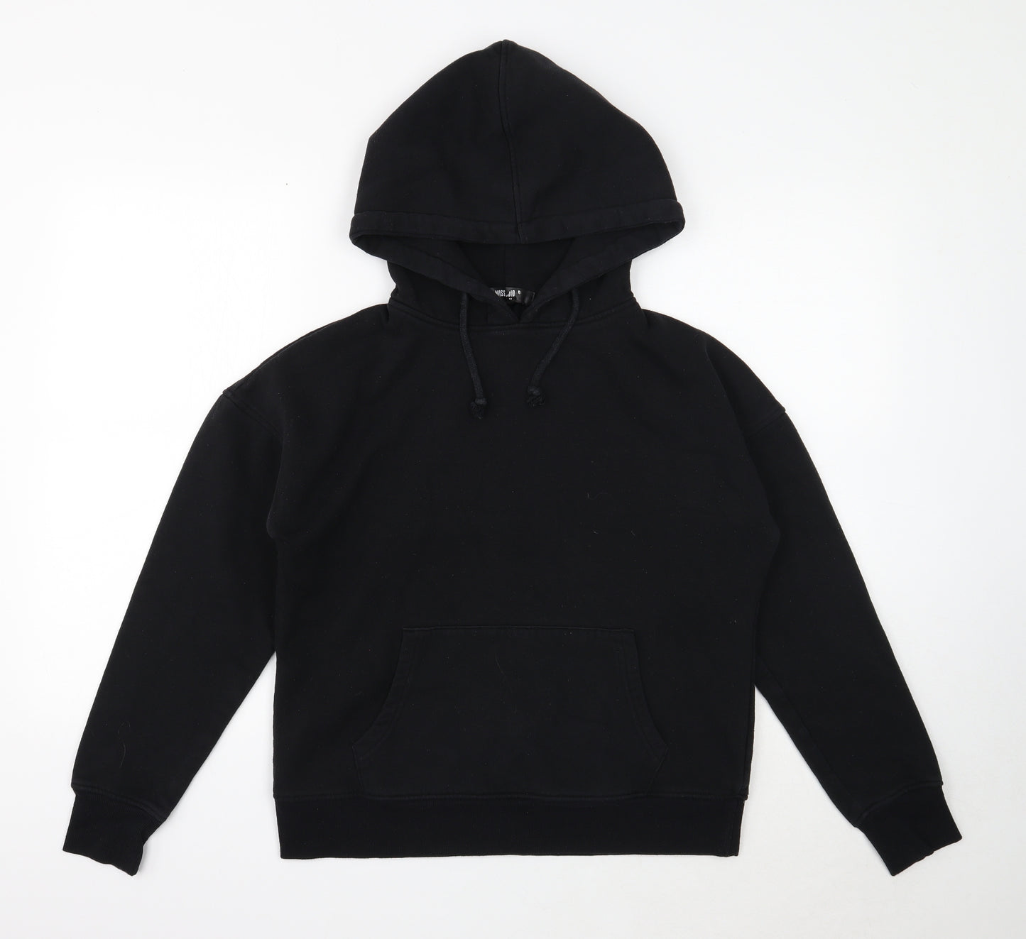 Missguided Womens Black Cotton Pullover Hoodie Size 8 Pullover