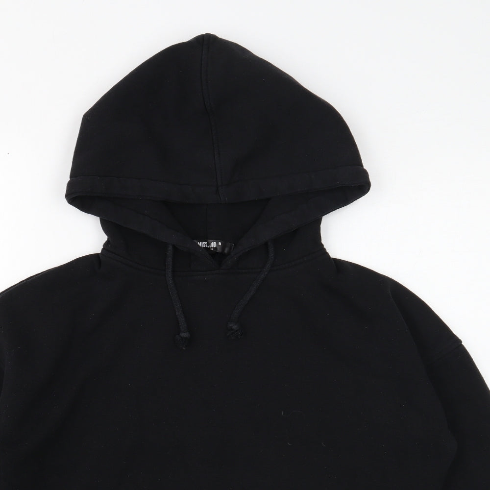 Missguided Womens Black Cotton Pullover Hoodie Size 8 Pullover