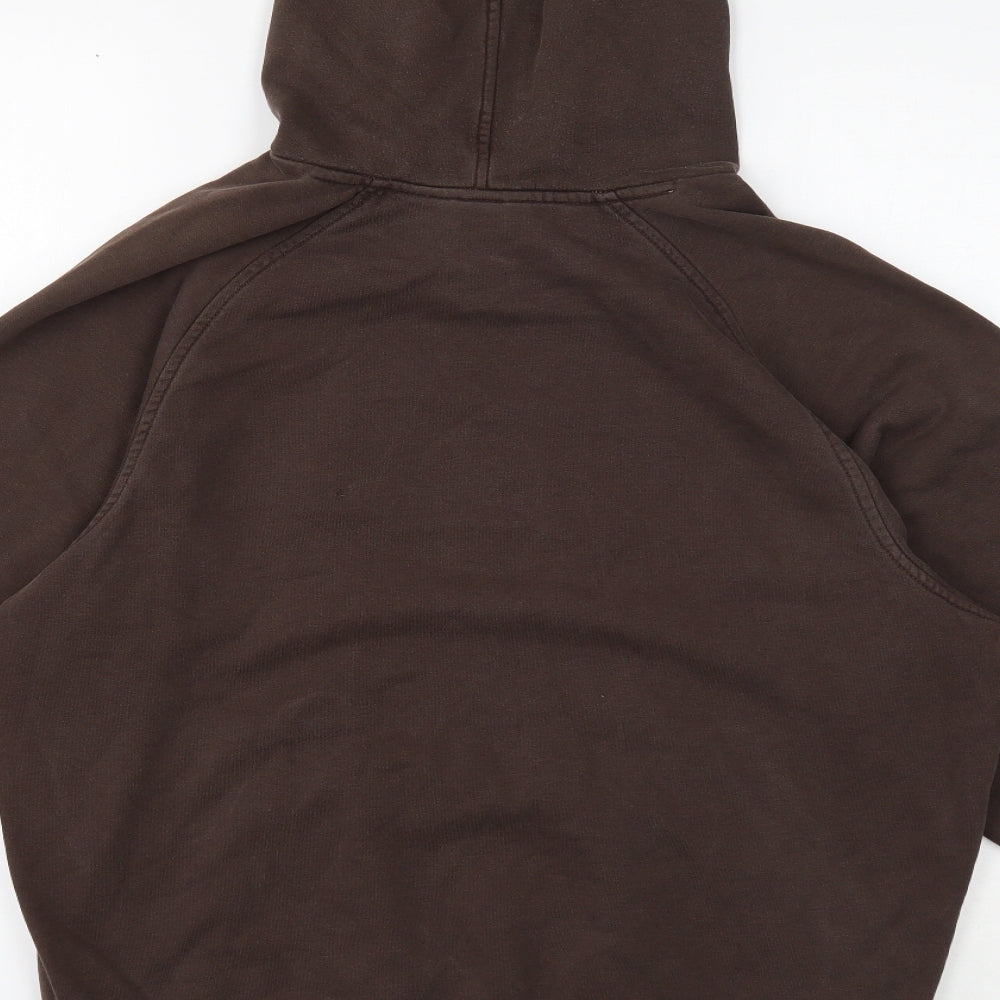 Nike Mens Brown Cotton Pullover Hoodie Size S