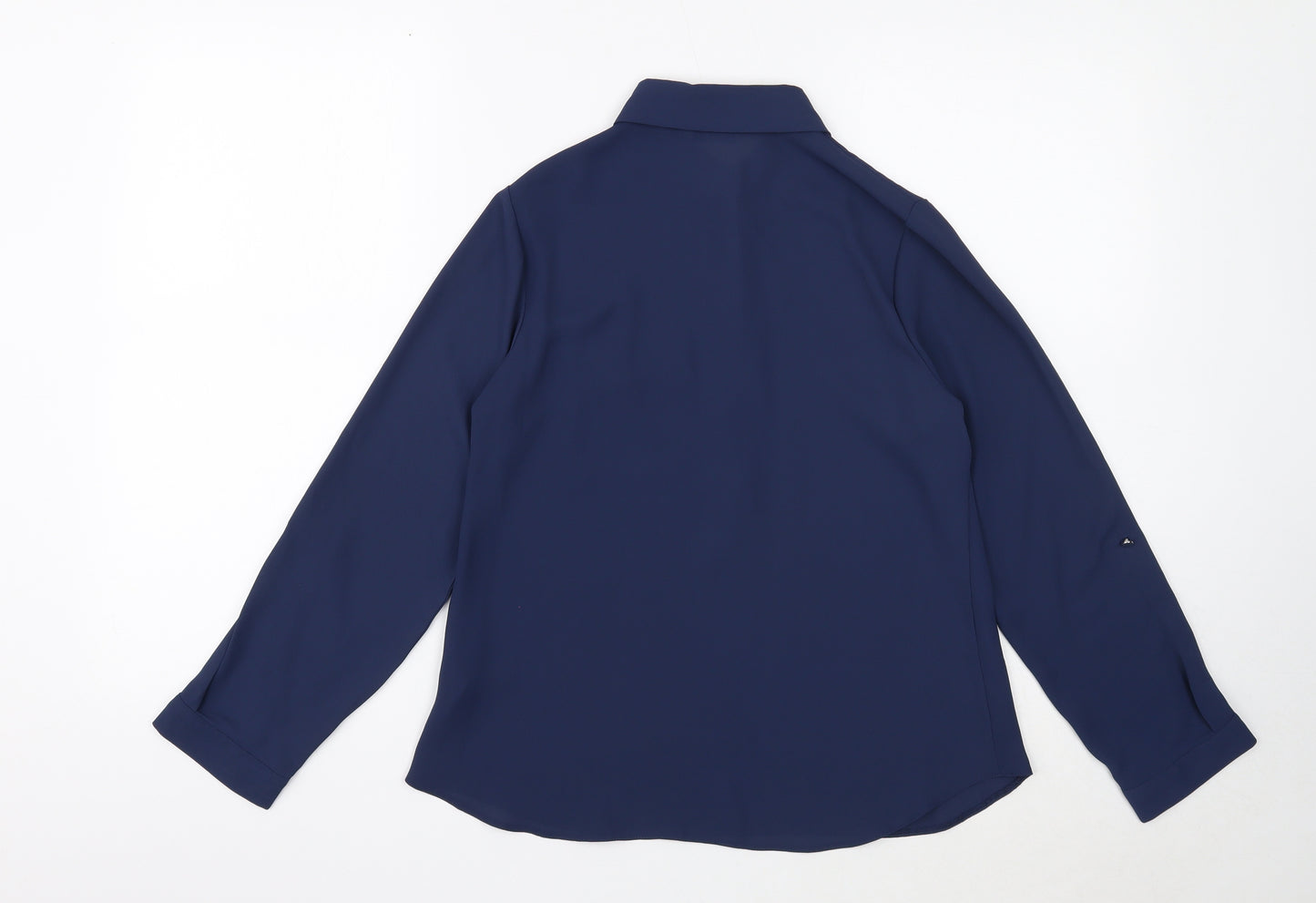 Dorothy Perkins Womens Blue Polyester Basic Blouse Size 6 V-Neck