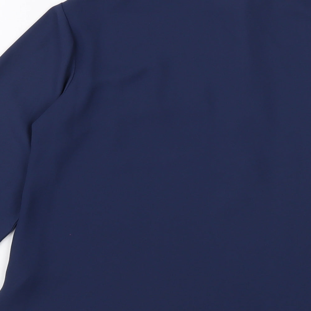 Dorothy Perkins Womens Blue Polyester Basic Blouse Size 6 V-Neck