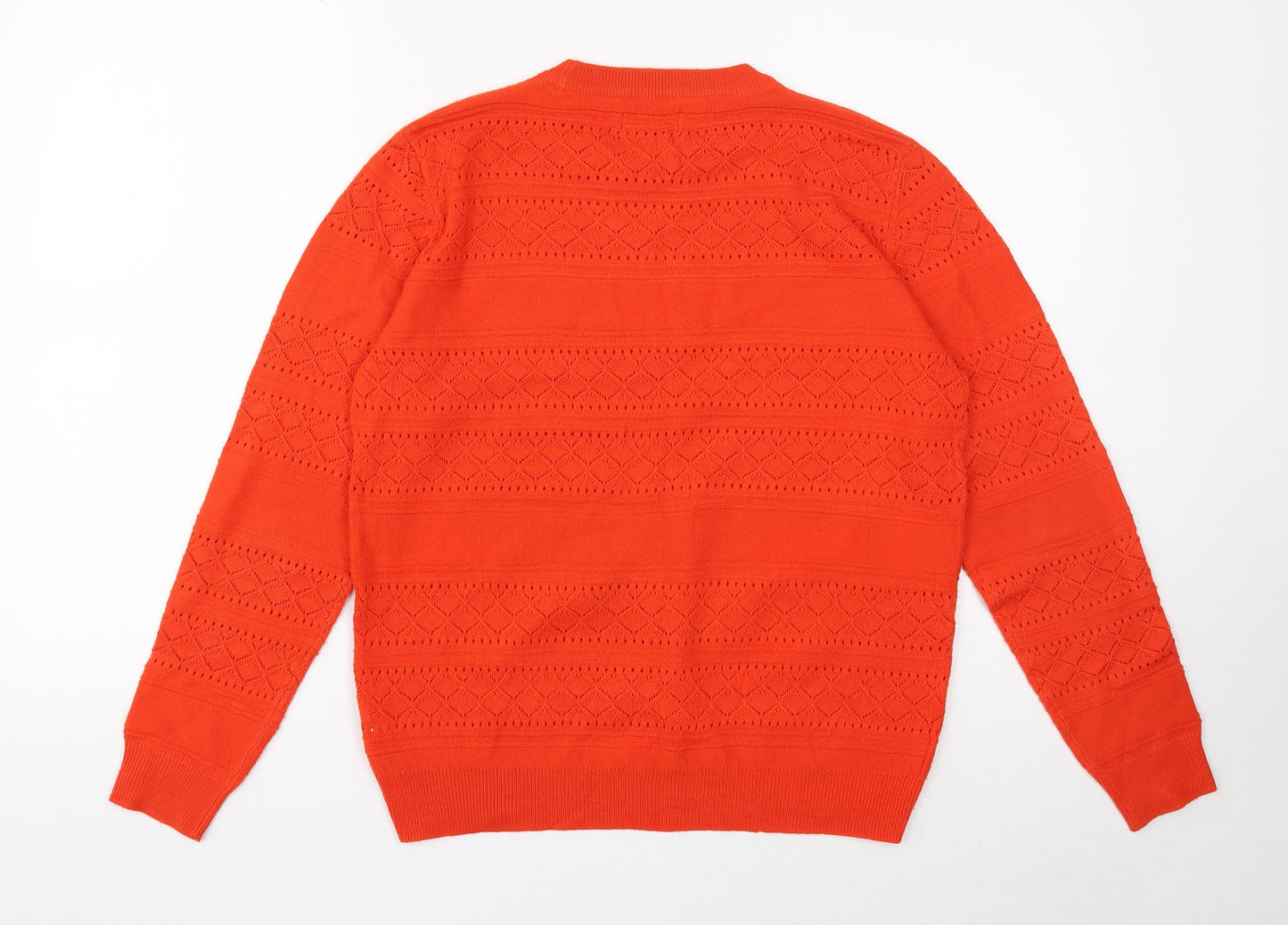 Papaya Womens Orange Round Neck Acrylic Pullover Jumper Size 14