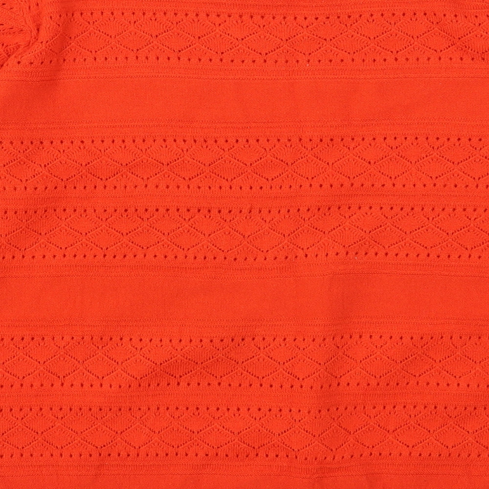 Papaya Womens Orange Round Neck Acrylic Pullover Jumper Size 14