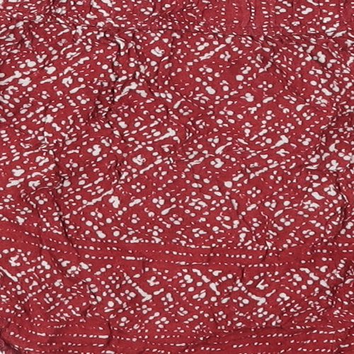 Ecote Womens Red Geometric Viscose Hot Pants Shorts Size M Regular Pull On