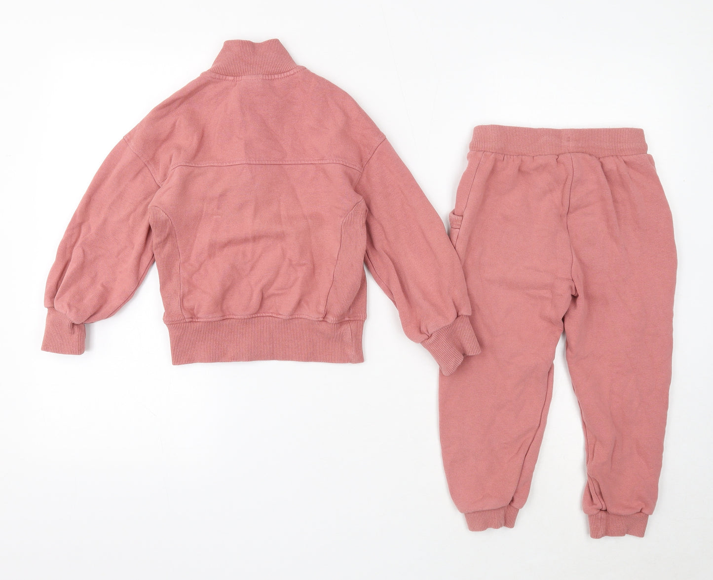 NEXT Girls Pink Cotton Pullover Sweatshirt Size 5 Years Zip - Sweatshirt and Jogger Set