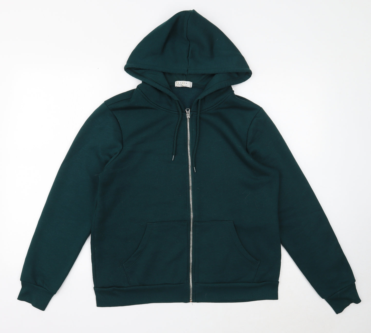 Papaya Womens Green Polyester Full Zip Hoodie Size M Zip