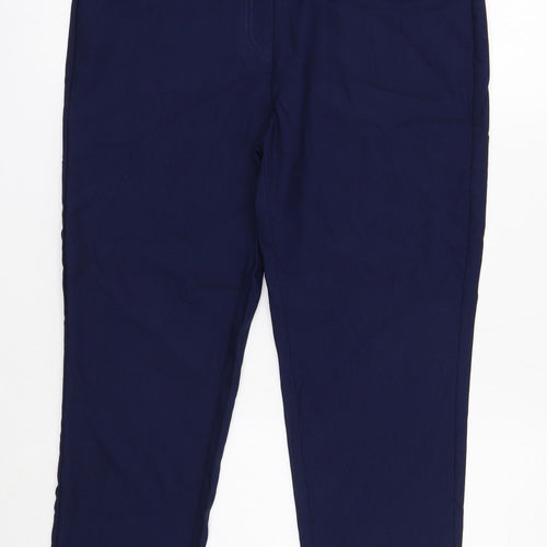 BASSINI Womens Blue Viscose Trousers Size M Regular