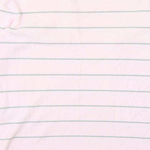 Kirkland Signature Womens Pink Scoop Neck Striped Viscose Pullover Jumper Size 2XS