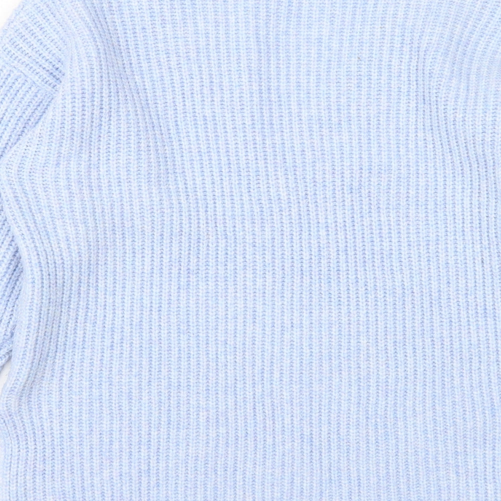 TU Womens Blue V-Neck Polyester Pullover Jumper Size 12