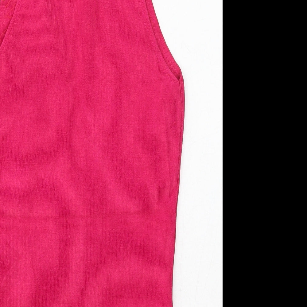 NEXT Womens Pink Silk Basic Tank Size 8 V-Neck